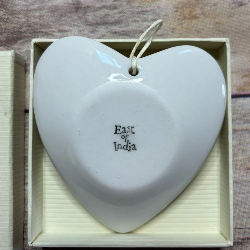 Crate & Barrel Mr. & Mrs. Heart Shaped Ring Dish NWT